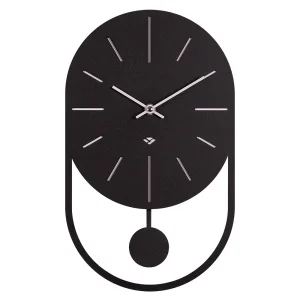 Часы настенные "Классика" из металла с маятником, высота 35см, открытая стрелка,черный Рубин 3521-00