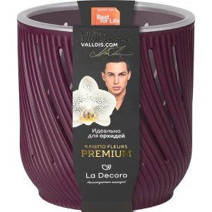 Кашпо д/цветов пласт. "Fleurs" 3,1л пурпурный КШ-3730 (La Decoro) *1