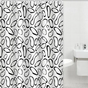 Штора д/ванной "Black and White" п/э 180х180см 16201 (Gota Rocio) *1/25