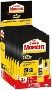 Клей "Момент" Супер Универсальный 3г (шоу-бокс) 874565 (Хенкель)