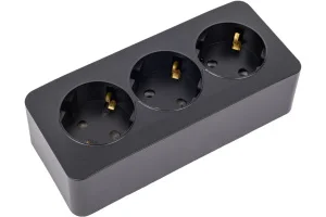 Розетка 3-м "София" ОП с/з ОП 250В 16А IP20 черный матовый MST16-13-05 Stekker *1