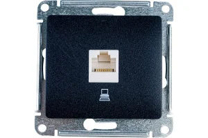 Розетка компьютерная 1-м "Glossa" RJ45 кат.5E механизм антрацит SE GSL000781K