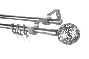 Карниз мет.раздвижной Ажур Ø16/19мм 1,6-3,0м 2-х рядный САТИН *1