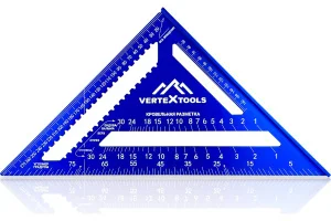 Угольник кровельный универсальный Profi 5в1 лазерная маркировка 300, al анодированный VertexTools 30