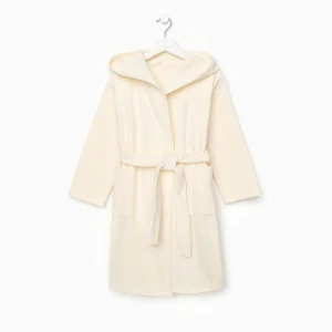 Халат махровый детский "Follow me" р-р 32 (110-116 см), бежевый 4846004