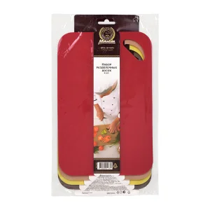 Набор досок разделочных пластиковых, 4 шт, 29*19*0,2 см, цвет в ассортименте