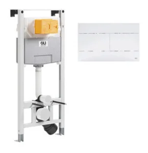 Комплект инсталляции для подвесного унитаза OLI 80 ECO mechanic+кнопка Slim белая, арт. 886914SIO1 (OLI)