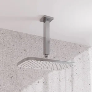 Лейка верхнего душа 1 реж. "Esper" прямоугольная хром с белым ESP25CSi64 (IDDIS) *1