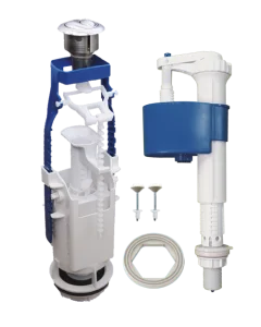 Арматура для бачка унитаза (2 кнопка выпуска метализ., нижняя подводка) АБ 77.59.14.3 (Уклад)