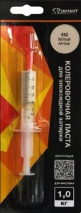 Паста колеровочная для эпоксидной затирки 052 Белый-антик Диамант 1 кг шприц 4 мл *1