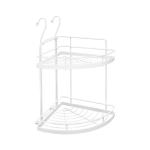 Полка угловая двухъярусная малая, белый матовый YJ-G209A WT