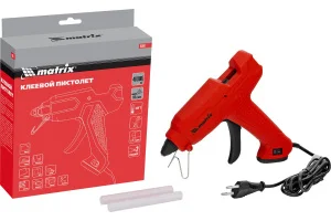 Клеевой пистолет, 11 мм, 40 (100) Вт, 18 г/мин, выключатель и индикатор напряжения Matrix