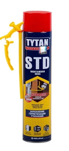Пена монтажная STD ЭРГО Professional всесезонная 750мл 16401 96548 (Tytan)  12 (-20)