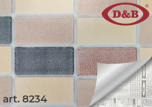 Пленка самоклеящаяся D&B 0,45*8м  кирпичики бежевые 8234 *1/20