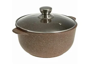 Кастрюля-казан Гардарика "Алтай" 6л Мрамор а/п, со стеклянной крышкой 1706-07-10