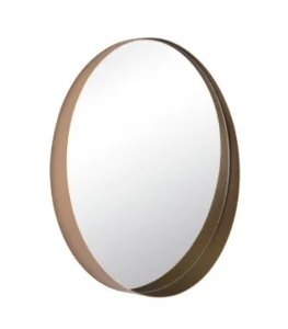 Зеркало интерьерное настенное в круглом корпусе из металла, d=50,5см, белое золото 5057-Zm3 *1