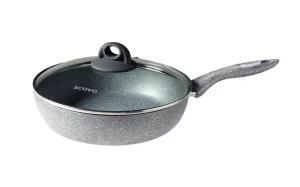 Сотейник SCOVO Stone Pan 26см со стеклянной крышкой ST-022