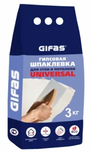 Шпаклевка гипсовая финишная Гифас Universal 3кг