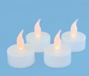 Фигура светодиодная «Свеча-таблетка» на батарейках CR2032 (в/к), ULD-F070 WARM WHITE TEACANDLE SET4
