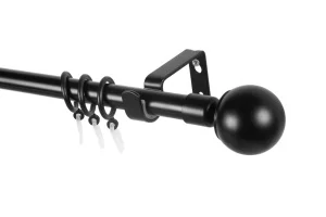 Карниз мет.раздвижной Сфера Ø16/19мм 1,6-3,0м 1 рядный ЧЕРНЫЙ МАТОВЫЙ *1