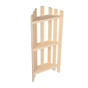 Полка угловая трехъярусная 76х33х11см липа Банные штучки 03325