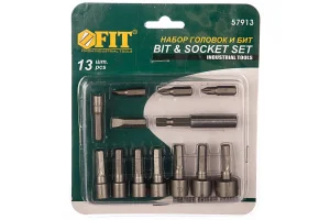 Набор бит и бит с торцевыми головками уп-13пр сталь Cr-V хвостовик E 1/4" C1/4" Fit 57913 *1