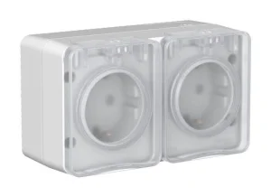 Розетка 2-м ОП AtlasDesign Profi с заземлением, со шторками ATN543026 Systeme Electric