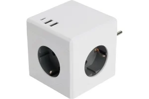 Разветвитель 3-м 250В 16A 2хUSB A+Type C белый ADP16-33-21 Stekker *1