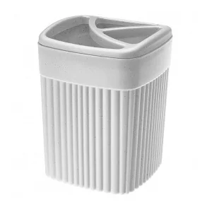 СТАКАН ДЛЯ ЗУБНЫХ ЩЕТОК "VELVET" 90х90х119ММ, 0,65Л (Светло-серый флэк)