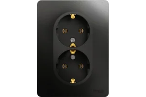 Розетка 2-м "Glossa" 16А с заземл. в сборе антрацит SE GSL000724