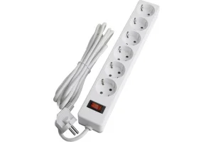 Удлинитель с сетевым фильтром 6х5м с/з 3x1мм2 Optima белый HM20-61-05 Stekker *1