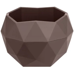 Кашпо д/цветов пласт. "Топаз" 0,45л мокачино КШ-4712 (La Decoro) *1