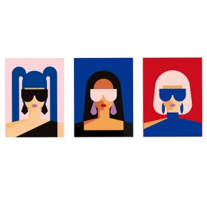 Набор постеров настенных "Авангард" 3шт синий/розовый/красный Д300 В400 Sof-02 *1