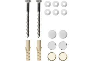 Крепление 6х70 для унитаза  к полу белый/золото/хром в комплекте (10) MasterProf ИС.131594