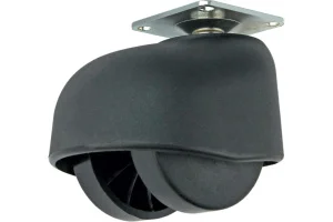 Колесо мебельное поворот. пластик, черн, площадка, D50, б/т, с козырьком - накл. Tech-Krep 151210 *1