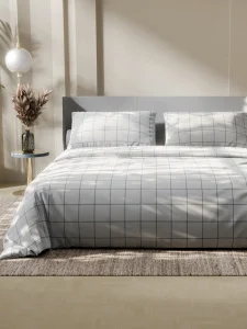 КПБ Этель евро "Клетка" цв. белый 200*215, 220*240, 50*70-2 шт, бязь, 125 г/м2 9355718