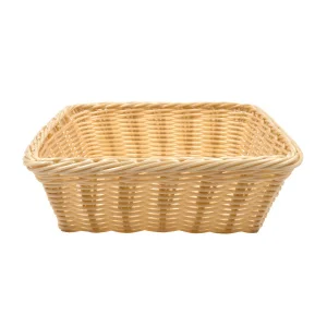 Корзина настольная квадратная "Полиротанг", Д240 Ш240 В75, светло-бежевый Zong-17