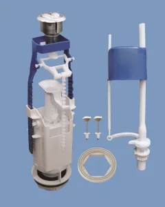 Арматура для бачка унитаза (2 кнопка выпуска метализ., нижняя подводка) АБ 77.57.14.3 (Уклад)