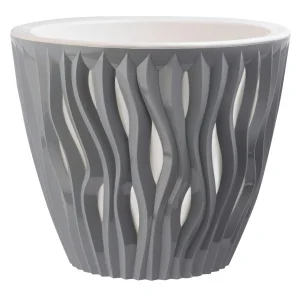 Кашпо д/цветов пласт. "Вдохновение" 3л серый жемчуг КШ-9672 (La Decoro) *1
