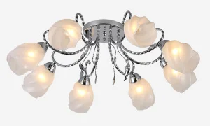 Светильник потолочный LV 9388/8 Адора Хром E27 60W  Ø750 H230мм