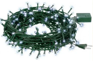 Гирлянда VEGAS «Нить» 10м IP20 100 холодных LED ламп контроллер 8 режимов зеленый провод 220v 55063 *1