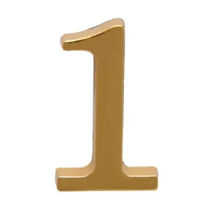 Цифра дверная АЛЛЮР "1" на клеевой основе,  золото