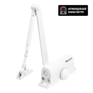 БУЛАТ Доводчик дверной ULTIMATE ДД-60 A-W (25-80 кг) белый, морозостойкий(10) (шт)