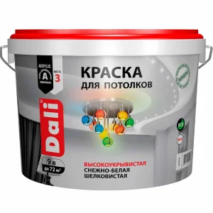 Краска ВД для потолков 9л ДАЛИ