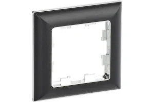 Рамка 1-м "Brite" РУ-1-Бр хром/черный IEK BR-M12-12-2-K23