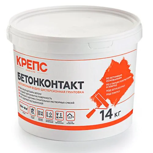 Грунтовка бетон-контакт всесезонная 14кг (Крепс)  44