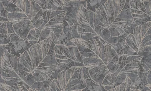 Обои горячего тиснения Фиджи 70345-44 1,06х10м листья графит