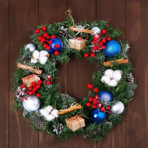 Венок праздничный «Морозное утро»,45 см, ручная работа 4537069
