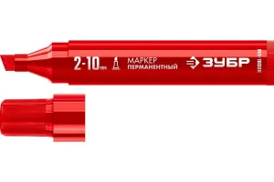 Маркер перманентный МП-1000К красный клиновидный 2-10мм Зубр 06333-3 *1