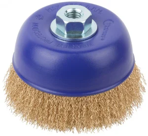 Щетка для УШМ М14 0,3х125мм латун. витая проволока, чашка, блистер Cutop Profi 82-896 *1